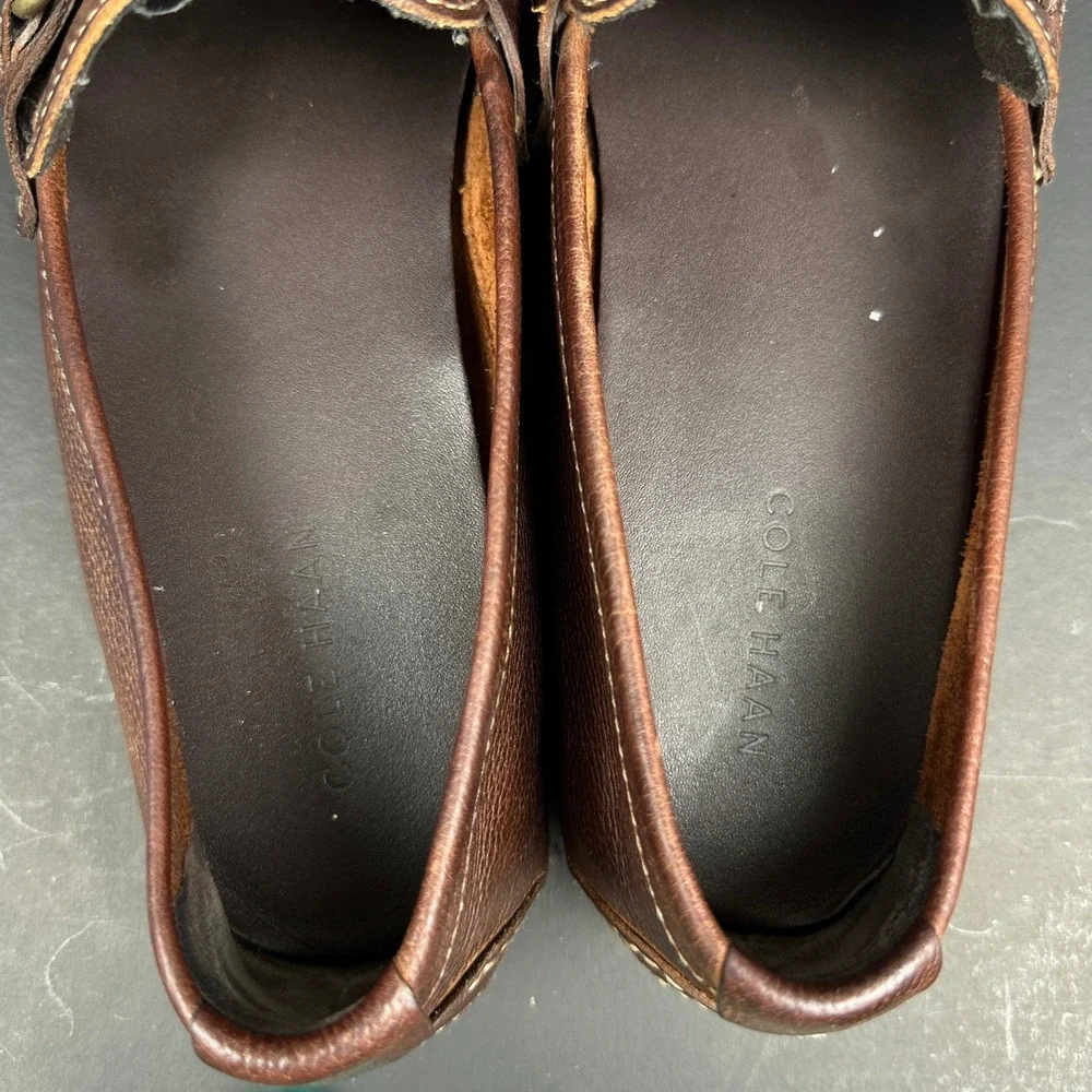 Cole Haan Mens Brown Pebbled Leather Bit Loafers Driving Shoes Moccasins 11.5 M
